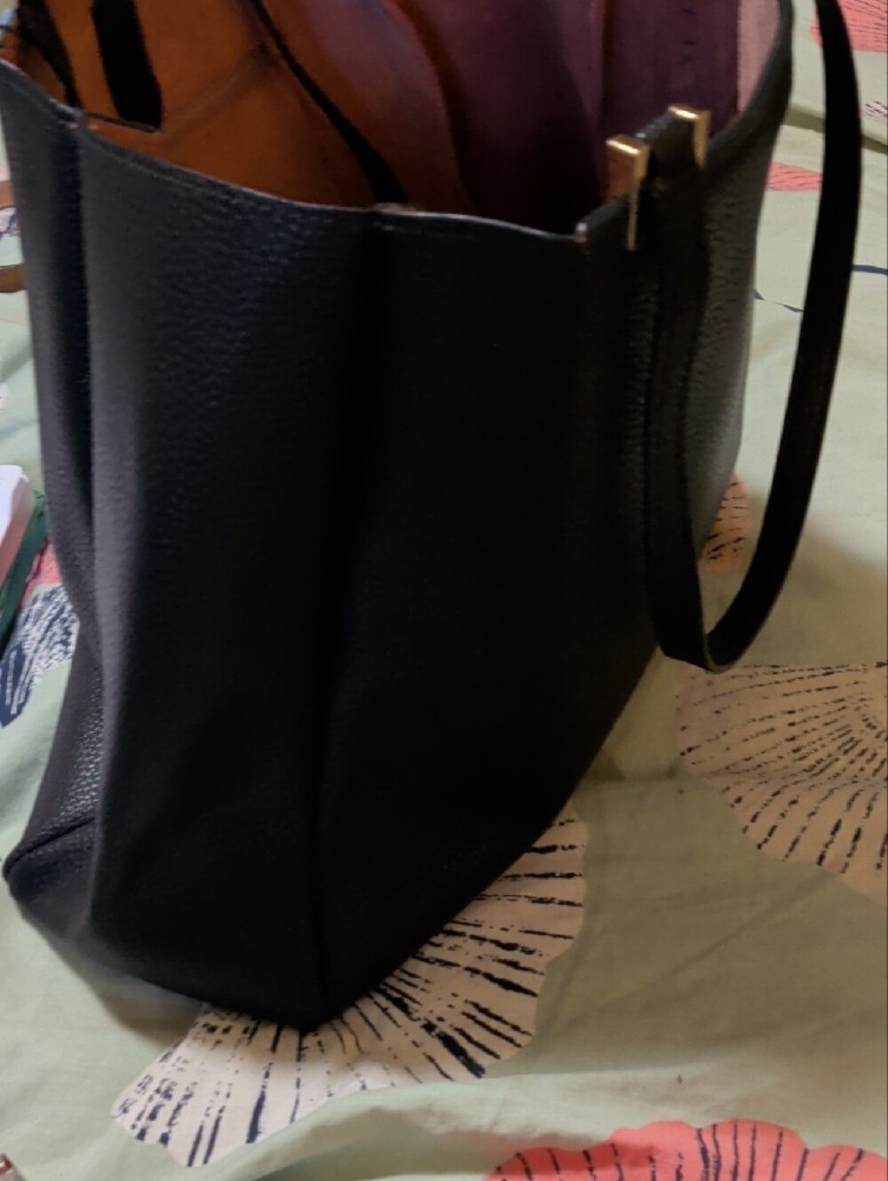 kate spade Black Pebbled Leather Satchel with Gold Hardware - Picture 10 of 14